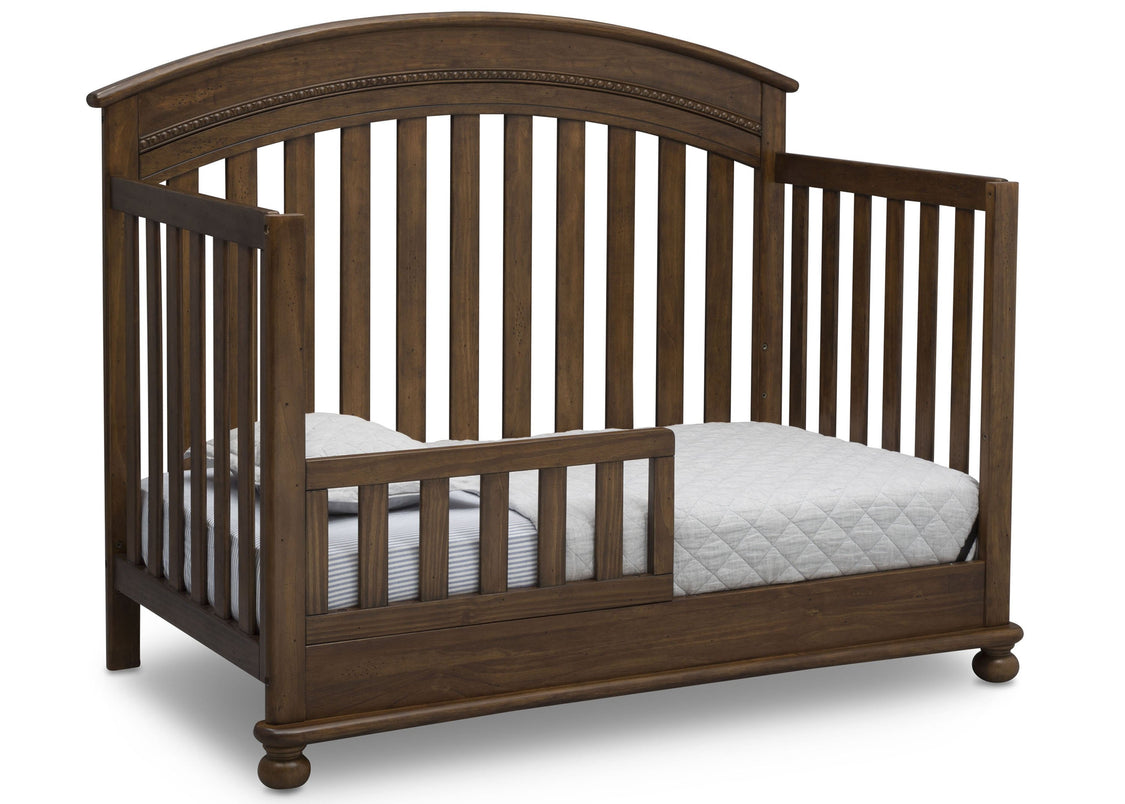 Delta Children Antique Chestnut (2100) Aden 4-in-1 Convertible Crib (W337550) Toddler Bed Conversion, c4c