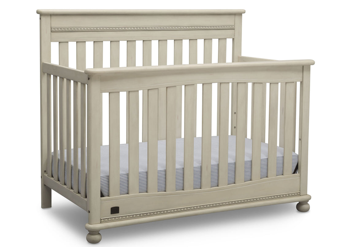 Delta Children Antique White (122) Franklin 4-in-1 Convertible Crib (W337550) Right Facing Silo, a3a