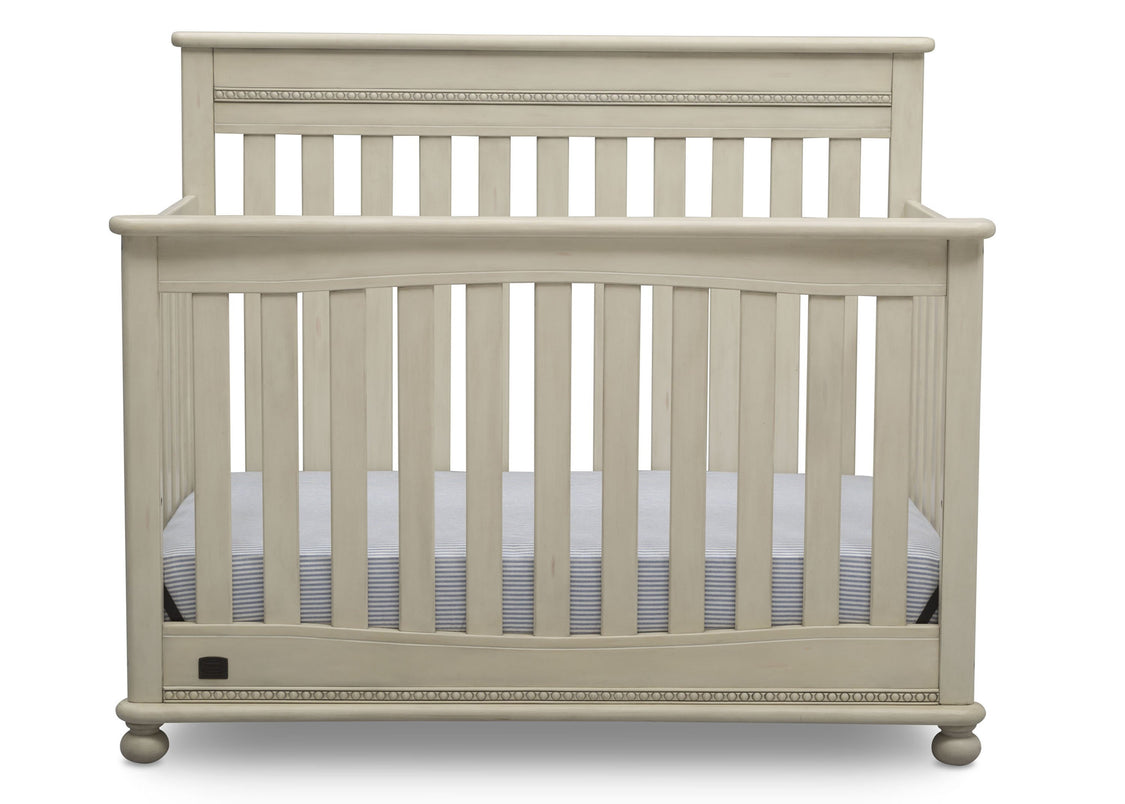 Delta Children Antique White (122) Franklin 4-in-1 Convertible Crib (W337550) Front Facing Silo, a2a