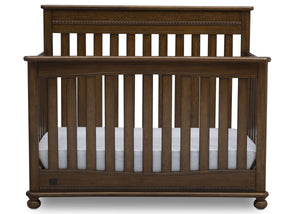 Delta Children Antique Chestnut (2100) Franklin 4-in-1 Convertible Crib (W337650) Front Facing Silo, c2c 16