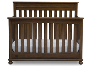 Delta Children Antique Chestnut (2100) Franklin 4-in-1 Convertible Crib (W337650) Front Facing Silo, c2c 36