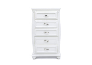 Simmons Kids Bianca White (130) Fairytale 5 Drawer Chest, Front Silo View 2