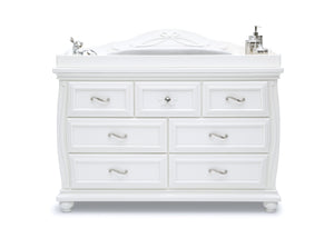 Simmons Kids Bianca White (130) Fairytale 7 Drawer Dresser with Changing Top, Front Silo View 10