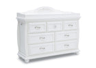 Simmons Kids Bianca White (130) Fairytale 7 Drawer Dresser with Changing Top, Right Silo View 4-Fairytale 7 Drawer Dresser with Changing Top