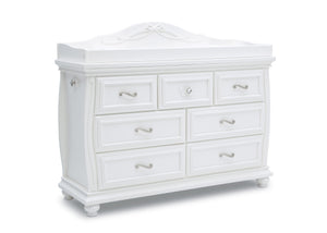 Simmons Kids Bianca White (130) Fairytale 7 Drawer Dresser with Changing Top, Right Silo View 4