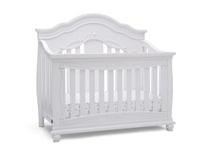 Simmons Kids Bianca White (130) Fairytale 5-in-1 Convertible Crib with Conversion Rails, Right Crib Silo View 9