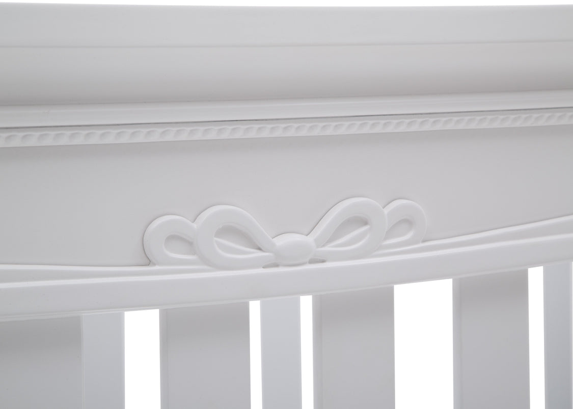Simmons Kids Bianca White (130) Fairytale 5-in-1 Convertible Crib with Conversion Rails, Detail View 2