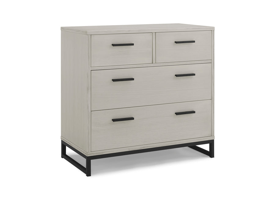Rustic Mist with Matte Black (1395) 9-Foundry 4 Drawer Dresser with Changing Top