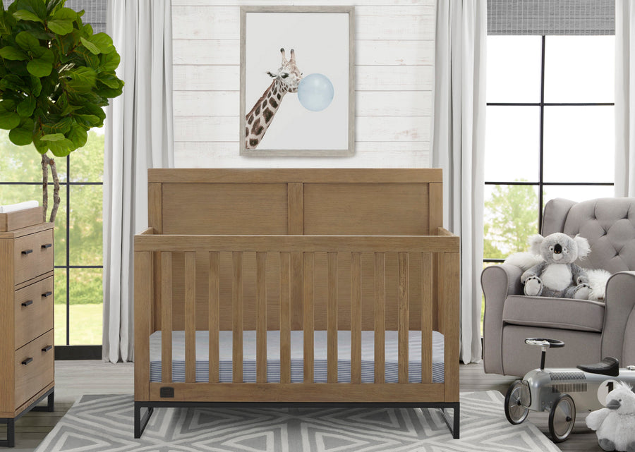  Rustic Acorn with Matte Black (780) 1-Foundry 6-in-1 Convertible Crib