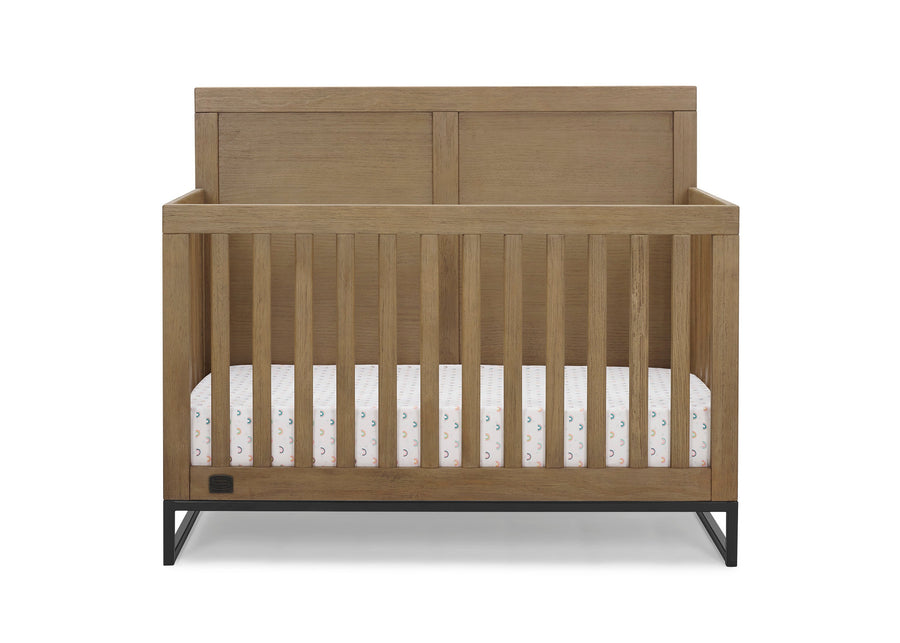 DCB: Rustic Acorn with Matte Black (780) 2-Foundry 6-in-1 Convertible Crib