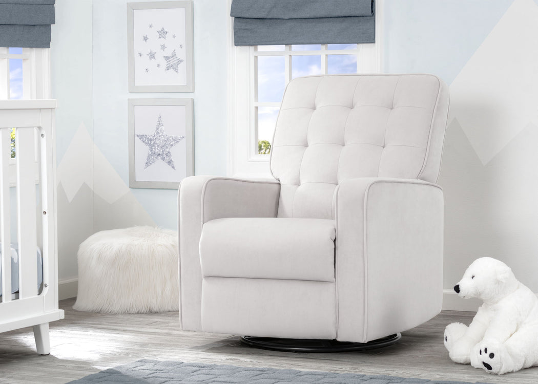 Delta Children Linen (150) Graham Nursery Glider Swivel Recliner, Room View