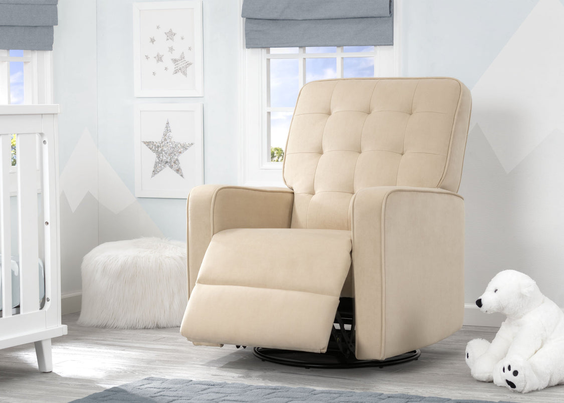 Delta Children Sisal (727) Graham Nursery Glider Swivel Recliner, Room Reclined View