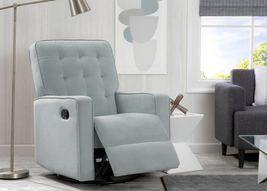Delta Home Mist (934) Grant Glider Swivel Recliner, Room Reclined View 24-Grant Glider Swivel Recliner Featuring LiveSmart Fabric by Culp