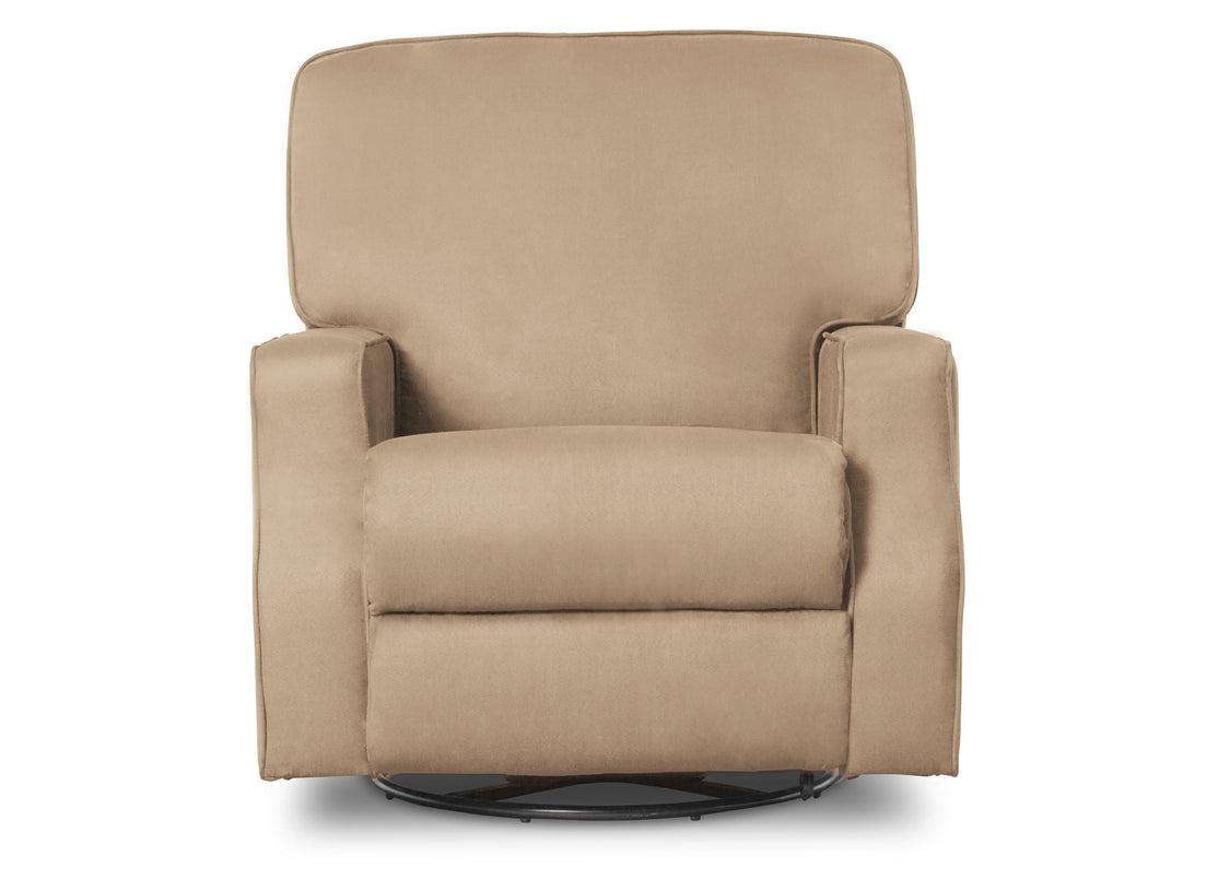 Delta Children Beige (276) Charlie Nursery Recliner Swivel Glider Chair (W2520210C), Silo Front, a3a