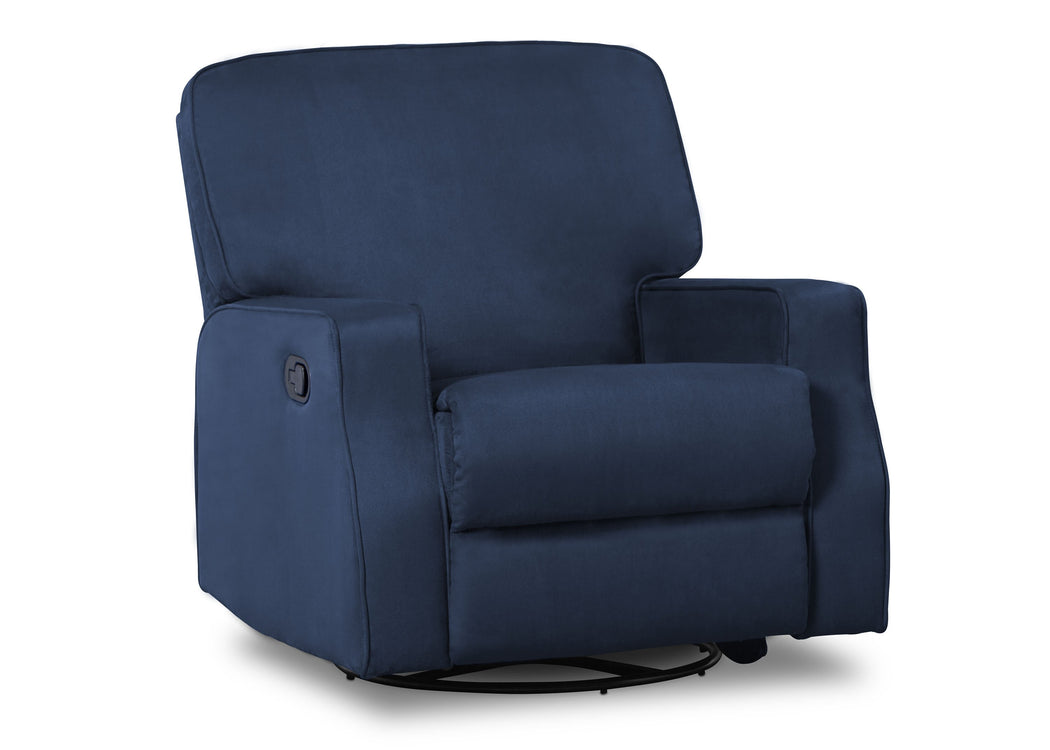 Delta Children Navy (467) Charlie Nursery Recliner Swivel Glider Chair W2520210C, Silo Side, b2b