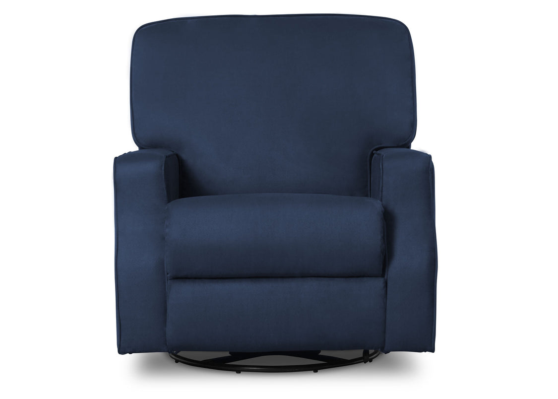 Delta Children Navy (467) Charlie Nursery Recliner Swivel Glider Chair W2520210C, Silo Front, b3b