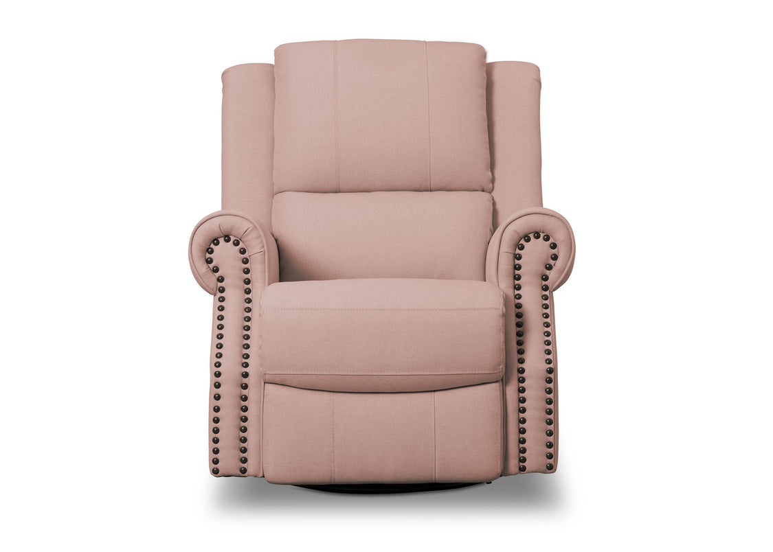 Delta Children Blush (636) Dexter Nursery Recliner Swivel Glider Chair (W2524310C), Front View, a3a