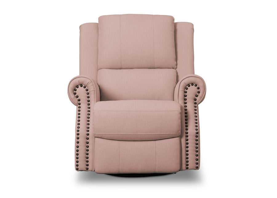 Delta Children Blush (636) Dexter Nursery Recliner Swivel Glider Chair (W2524310C), Front View, a3a 3-Dexter Nursery Recliner Swivel Glider Chair