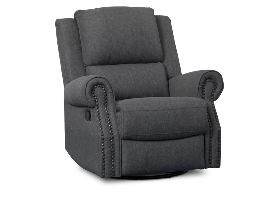 Delta Children Charcoal (931) Dexter Nursery Recliner Swivel Glider Chair (W2524310C), Right View, c2c 10-Dexter Nursery Recliner Swivel Glider Chair