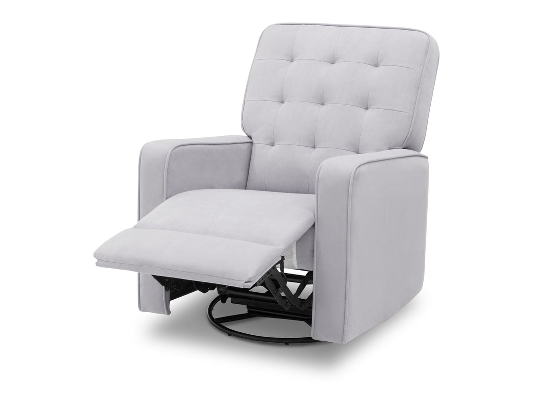 Delta Children Linen (150) Garrison Nursery Glider Swivel Recliner, Left Reclined Silo View