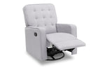 Delta Children Linen (150) Graham Nursery Glider Swivel Recliner, Right Reclined Silo View 4-Graham Nursery Glider Swivel Recliner Featuring LiveSmart Fabric by Culp