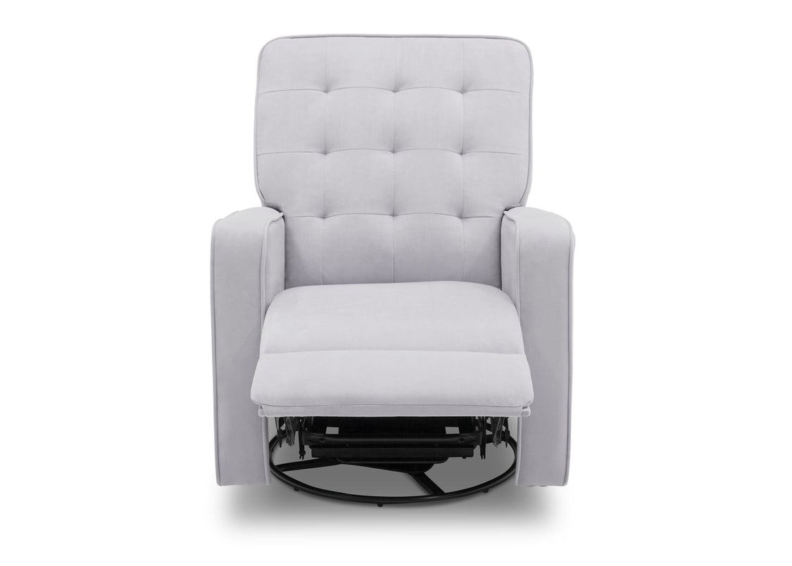 Delta Children Linen (150) Garrison Nursery Glider Swivel Recliner, Front Reclined Silo View