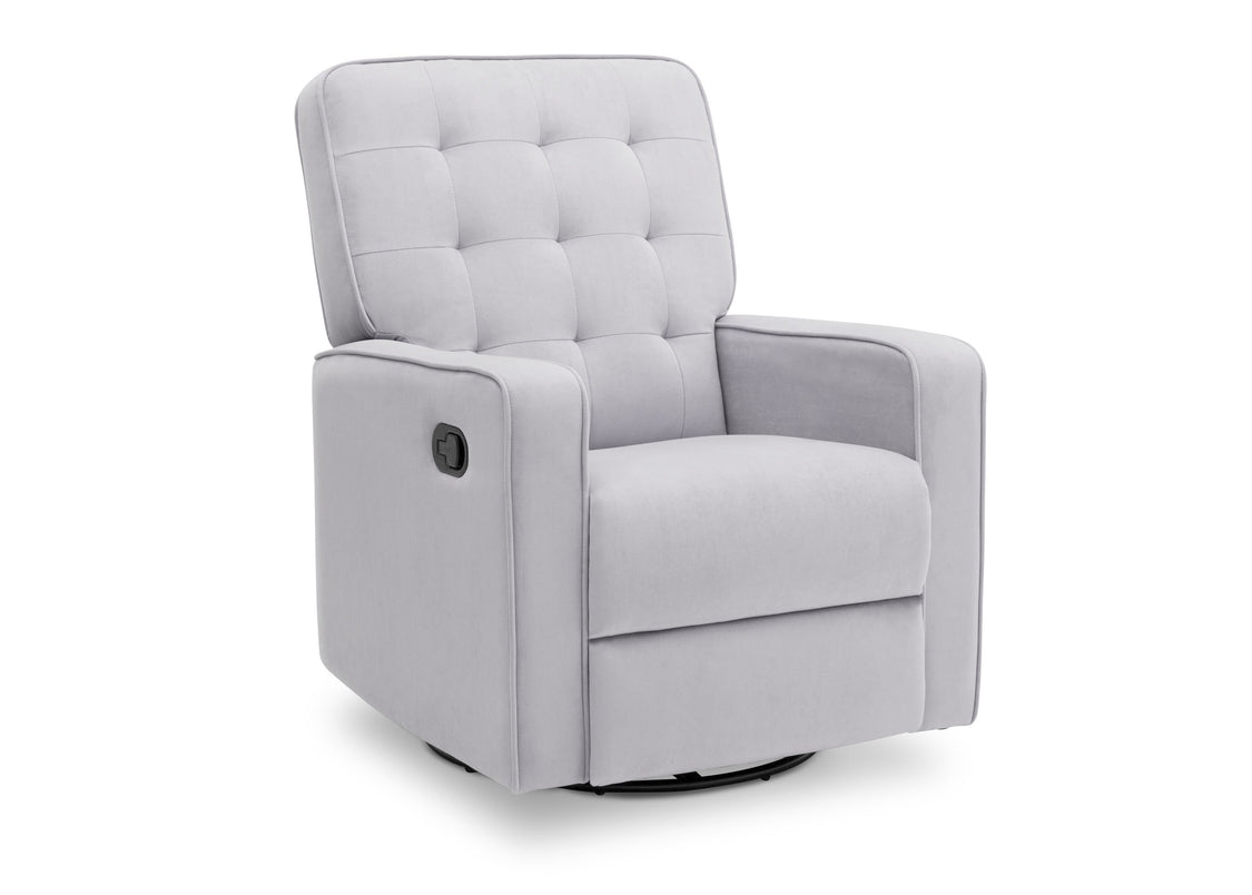 Delta Children Linen (150) Garrison Nursery Glider Swivel Recliner, Right Silo View