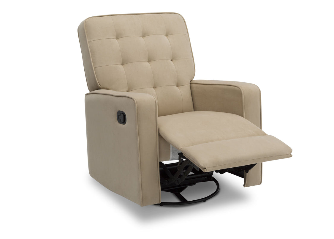Delta Children Sisal (727) Garrison Nursery Glider Swivel Recliner, Right Reclined Silo View