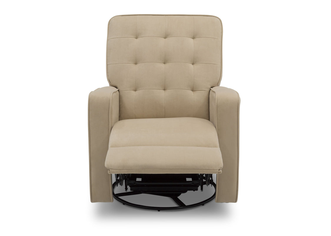 Delta Children Sisal (727) Garrison Nursery Glider Swivel Recliner, Front Reclined Silo View