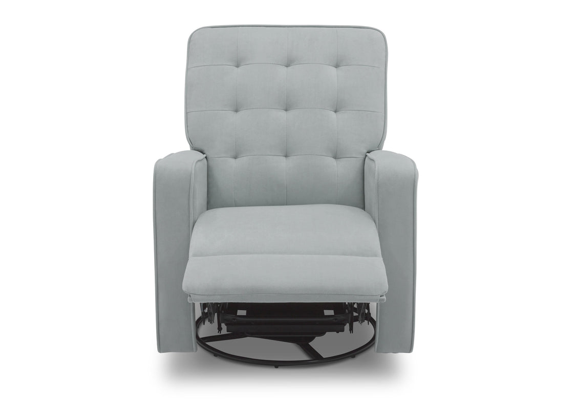 Delta Children Mist (934) Garrison Nursery Glider Swivel Recliner, Front Reclined Silo View