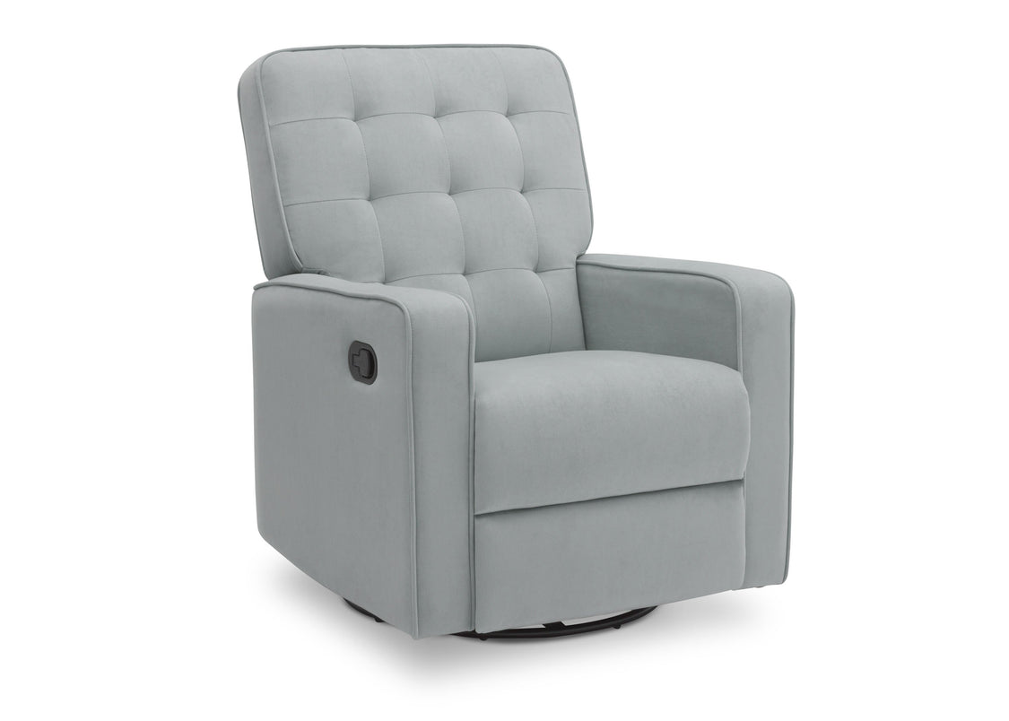 Delta Children Mist (934) Garrison Nursery Glider Swivel Recliner, Right Silo View