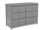 Delta Children Grey (026) Emerson 6 Drawer Dresser, Right Silo View 3-Emerson 6 Drawer Dresser