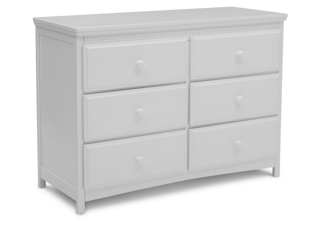 Delta Children Bianca White (130) Emerson 6 Drawer Dresser, Right Silo View