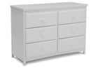 Delta Children Bianca White (130) Emerson 6 Drawer Dresser, Right Silo View 8-Emerson 6 Drawer Dresser
