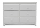 Delta Children Bianca White (130) Emerson 6 Drawer Dresser, Front Silo View 11-Emerson 6 Drawer Dresser
