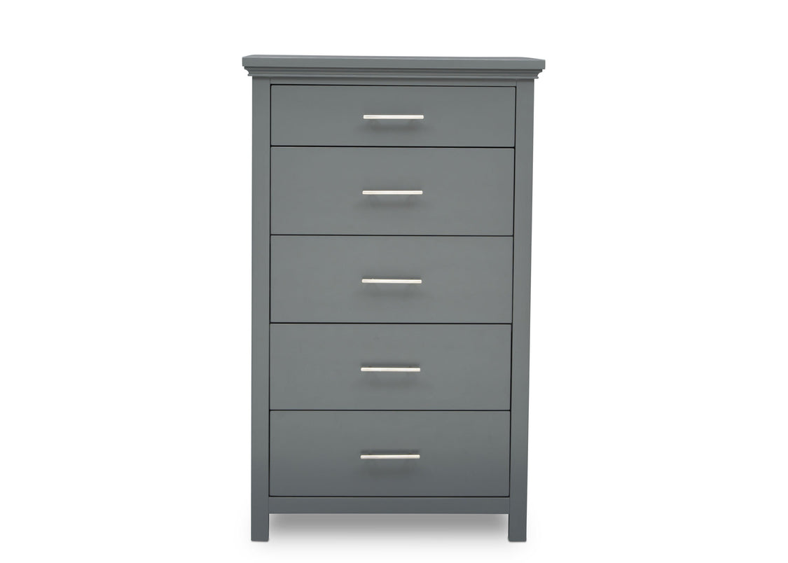 Simmons Kids Charcoal Grey (029) Avery 5 Drawer Chest, Front Silo View