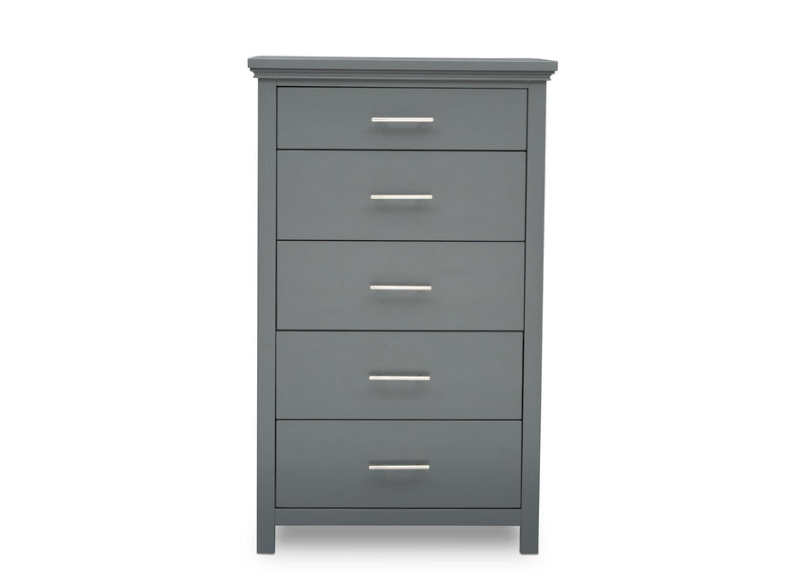 Simmons Kids Charcoal Grey (029) Avery 5 Drawer Chest, Front Silo View 3-Avery 5 Drawer Chest