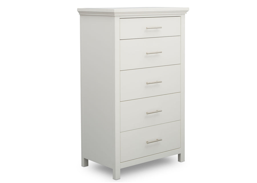 Simmons Kids Bianca White (130) Avery 5 Drawer Chest, Right Silo View 9-Avery 5 Drawer Chest