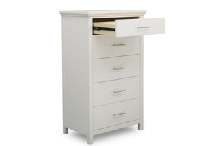 Simmons Kids Bianca White (130) Avery 5 Drawer Chest, Right Silo Open Drawer View 18