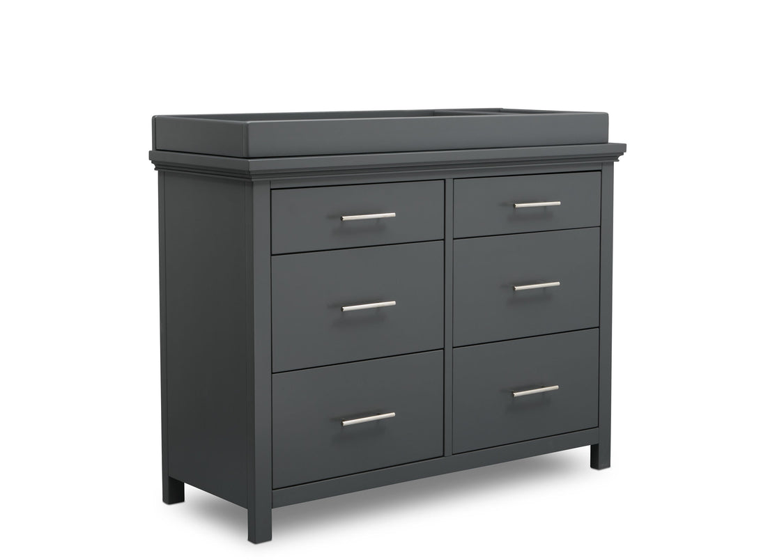 Simmons Kids Charcoal Grey (029) Avery 6 Drawer Dresser with Changing Top, Right Silo View