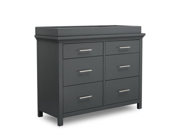 Simmons Kids Charcoal Grey (029) Avery 6 Drawer Dresser with Changing Top, Right Silo View 3 - Mobile