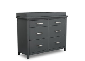 Simmons Kids Charcoal Grey (029) Avery 6 Drawer Dresser with Changing Top, Right Silo View 3