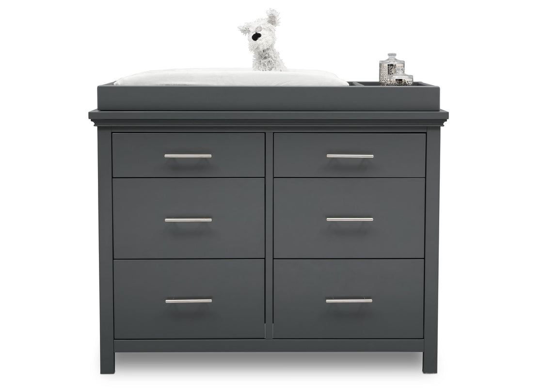 Simmons Kids Charcoal Grey (029) Avery 6 Drawer Dresser with Changing Top 4 - Carousel