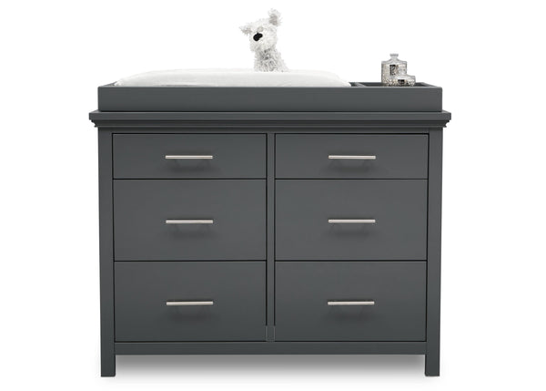 Simmons Kids Charcoal Grey (029) Avery 6 Drawer Dresser with Changing Top 4 - Mobile