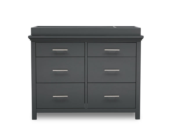 black gray dresser Avery 6 Drawer Dresser with Changing Top Charcoal Grey (029)