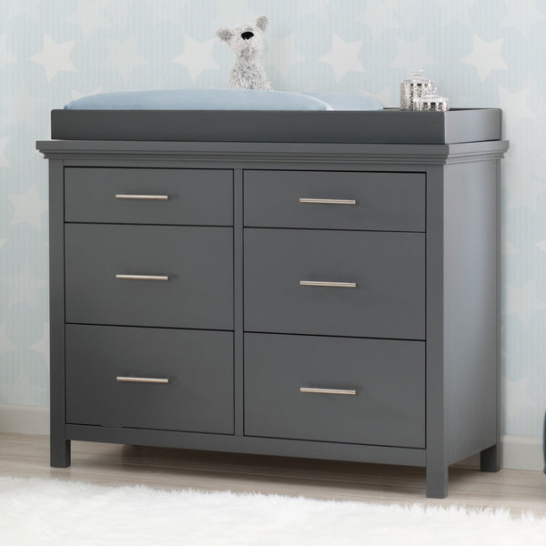 Avery 6 Drawer Dresser with Changing Top Charcoal Grey (029) Avery 6 Drawer Dresser with Changing Top Charcoal Grey (029)