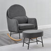 YourPick: Stone Grey with Black & Natural (1420) 5-Ella Rocker & Ottoman with LiveSmart Evolve Fabric