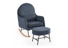 Slate Blue with Black & Natural (1421) 11-Ella Rocker & Ottoman with LiveSmart Evolve Fabric