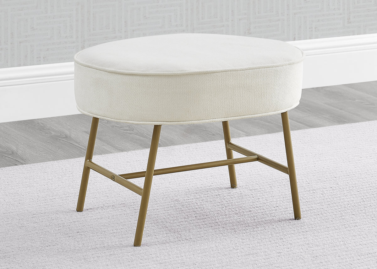 Ella Ottoman with LiveSmart Evolve Fabric Ivory with Melted Bronze (789)