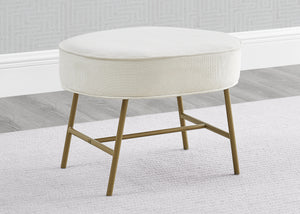 Ella Ottoman with LiveSmart Evolve Fabric Ivory with Melted Bronze (789) 14